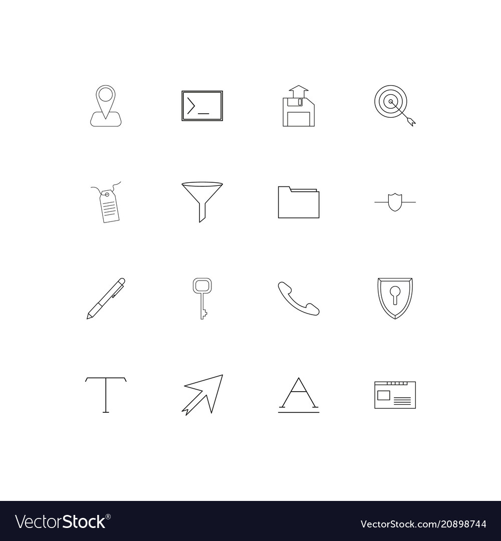 Web linear thin icons set outlined simple