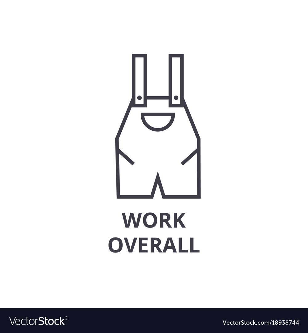 Work overall line icon outline sign linear