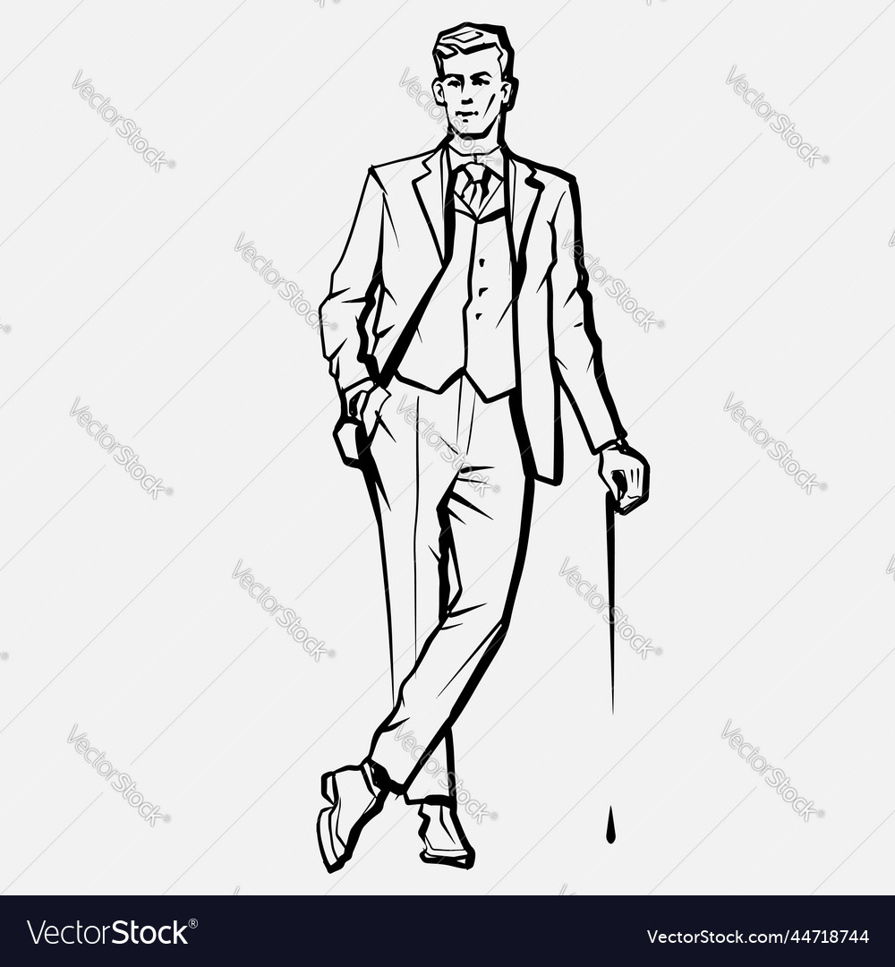 young-fashion-male-model-in-suit-royalty-free-vector-image
