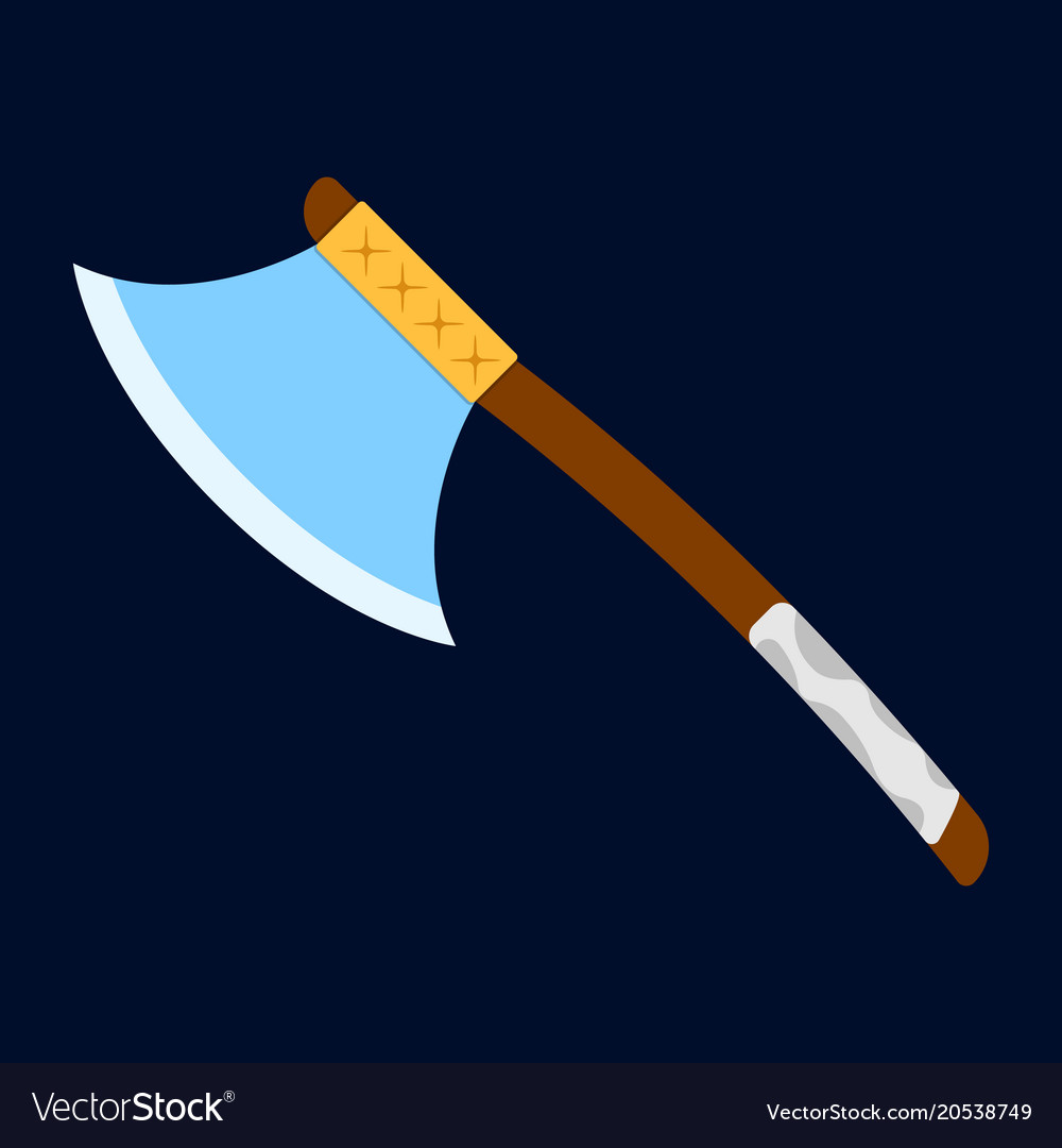 Axe icon label of fantasy and medieval weapon Vector Image