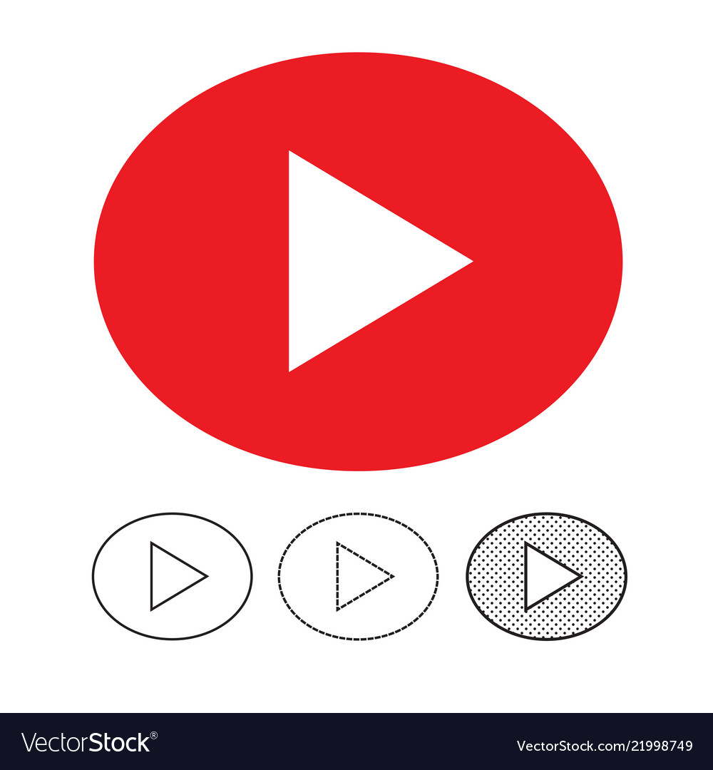 Button video player icon vector image Button video player icon