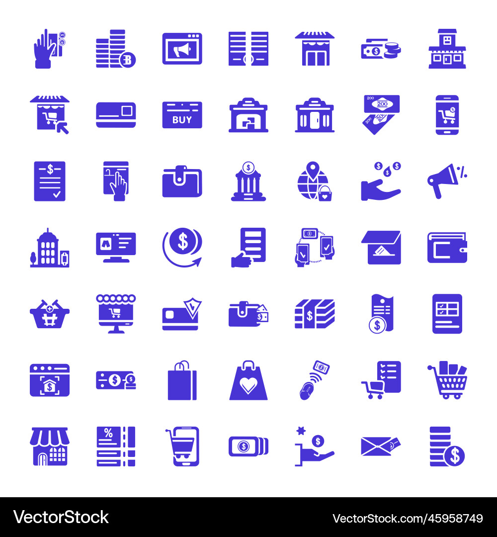 Commerce icons Royalty Free Vector Image - VectorStock