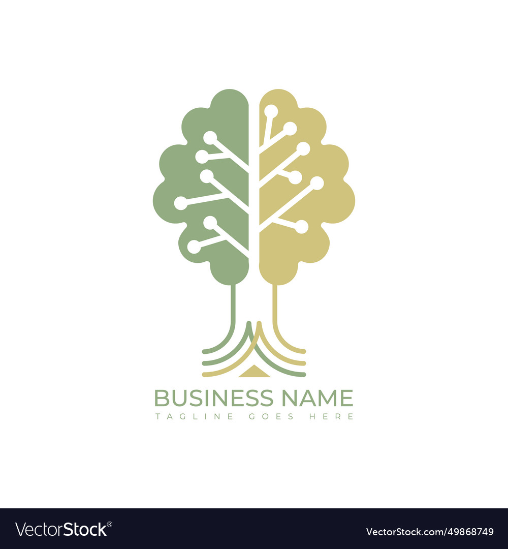 Digital tree logo tech design