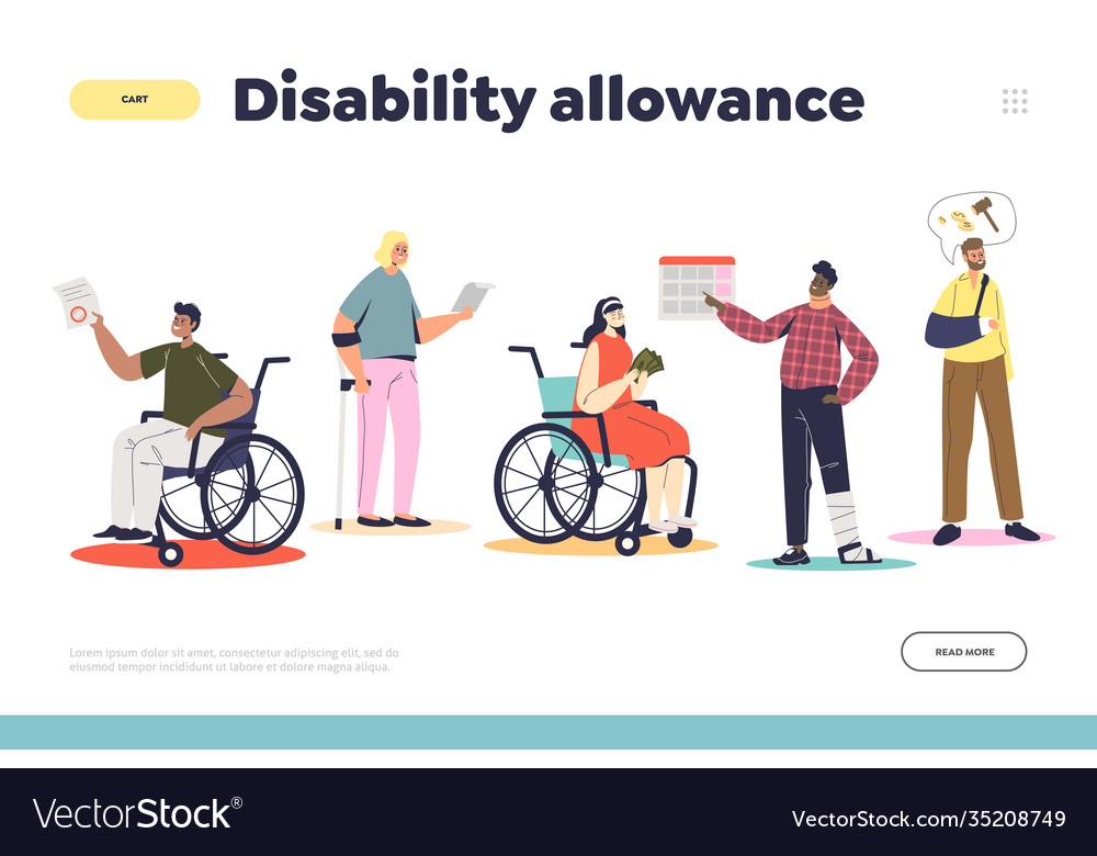 Disability Allowance Landing Page Concept Vector Image