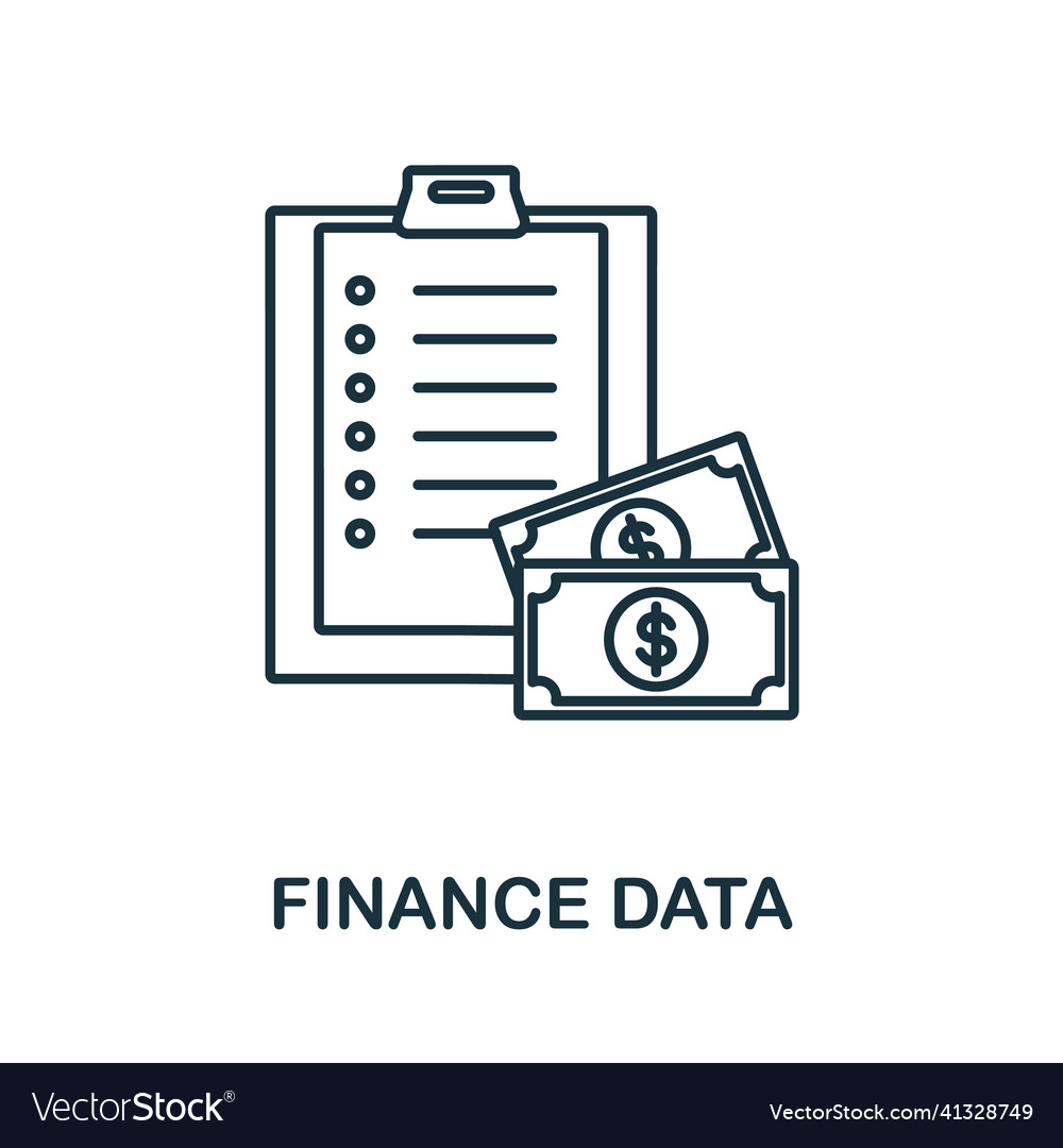 Finance data icon line element from project vector image Finance data icon line element from project