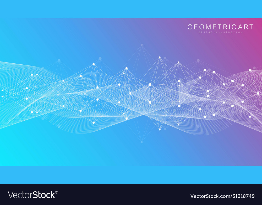 Geometric abstract background with connected line vector image Geometric abstract background with connected line