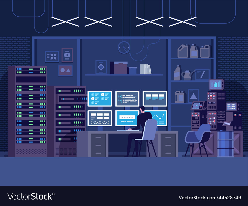 Internet Hacker-Angriff und persönliche Datensicherheit Vector Image Internet Hacker-Angriff und persönliche Datensicherheit