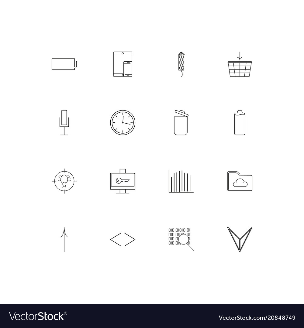Internet of things linear thin icons set outlined