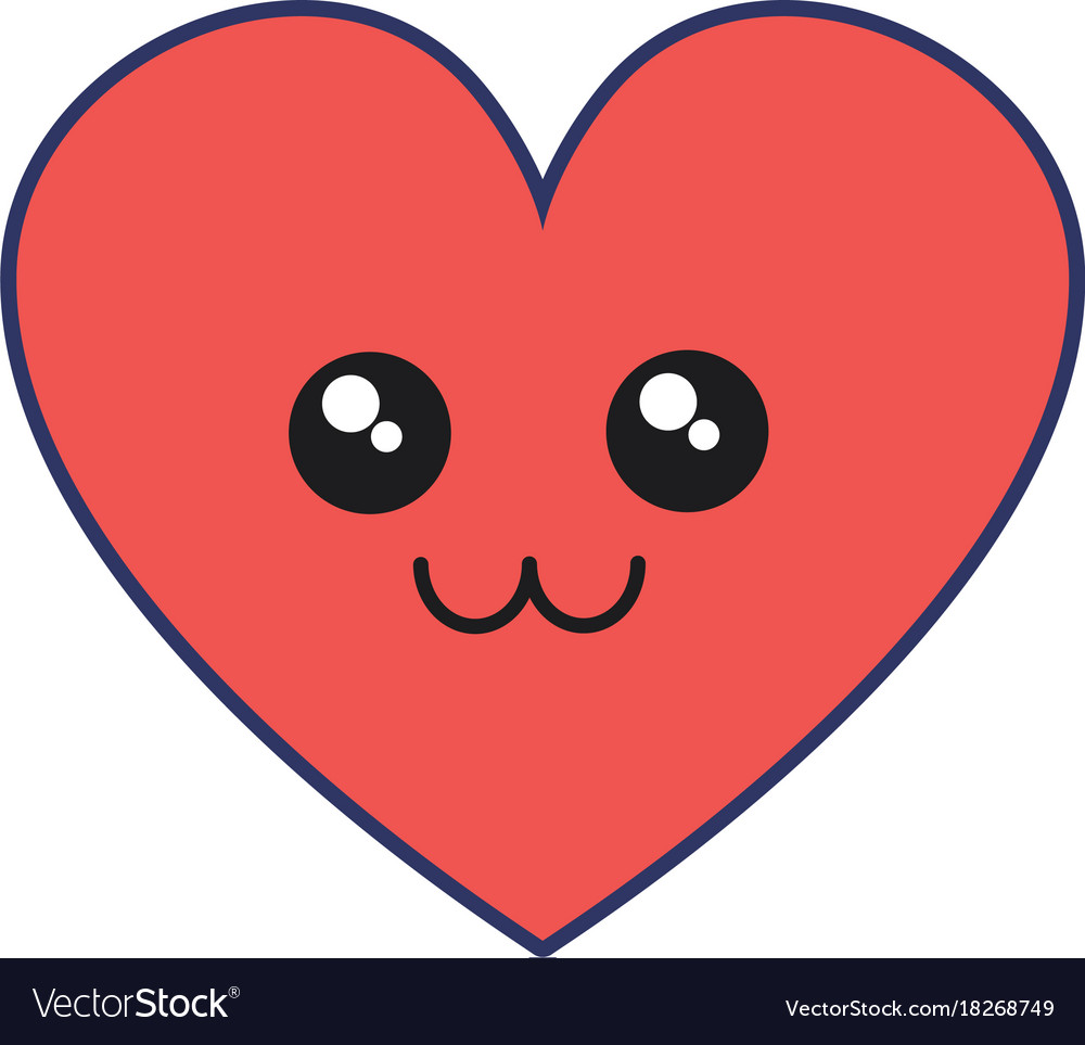 Kawaii heart icon Royalty Free Vector Image - VectorStock