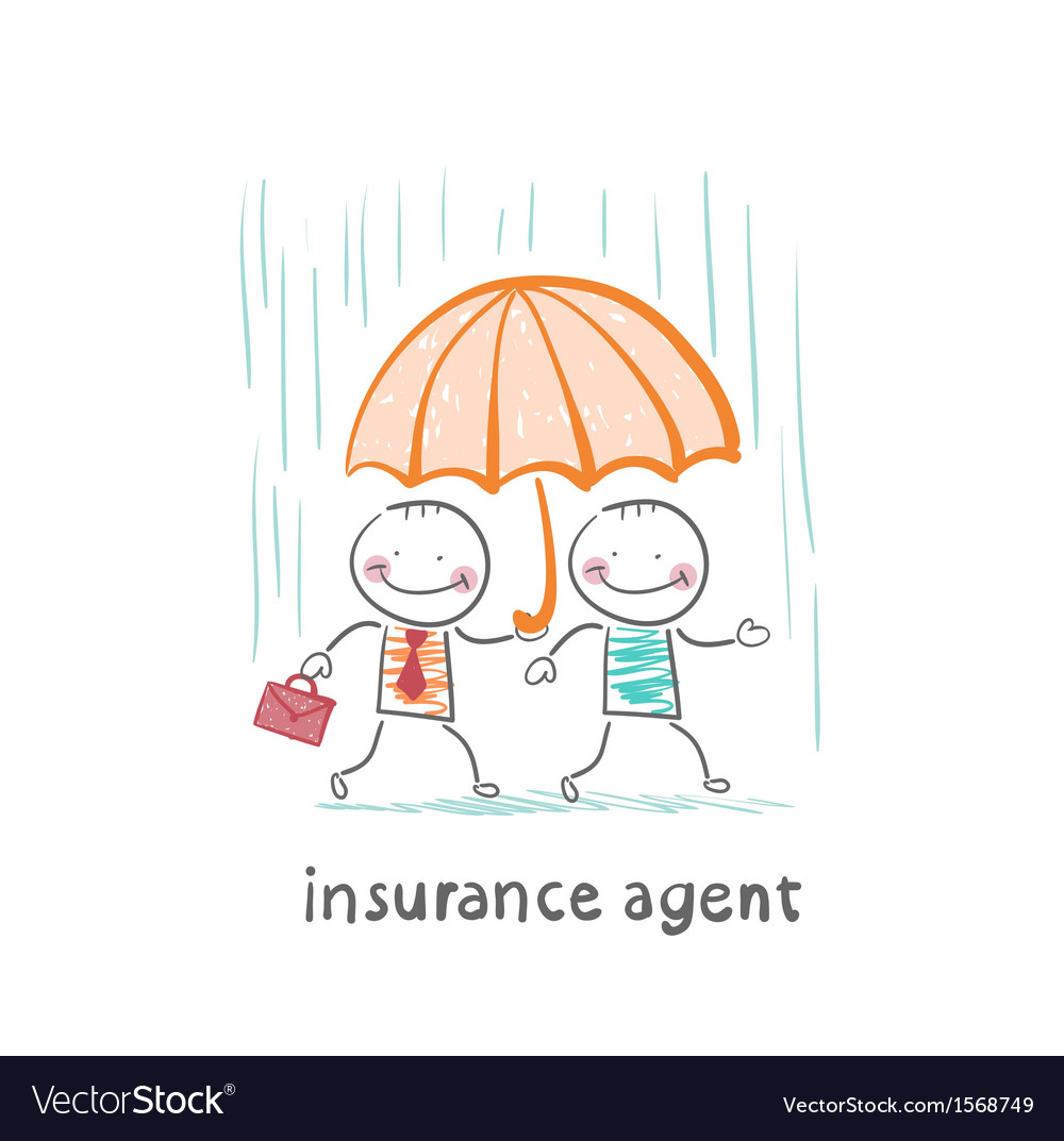 Man Protected from Rain by Agent