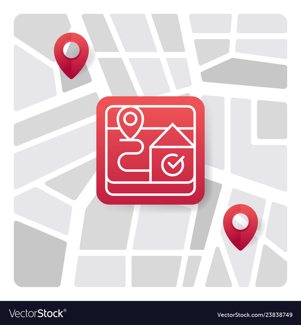 Map logo icon with red gradient color vector image Map logo icon with red gradient color