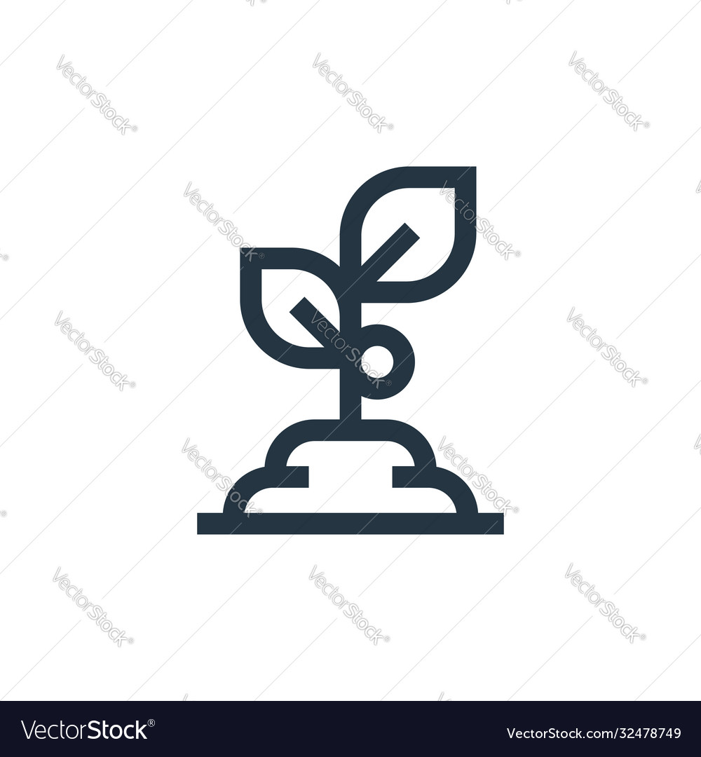 Plant icon isolated on white background outline