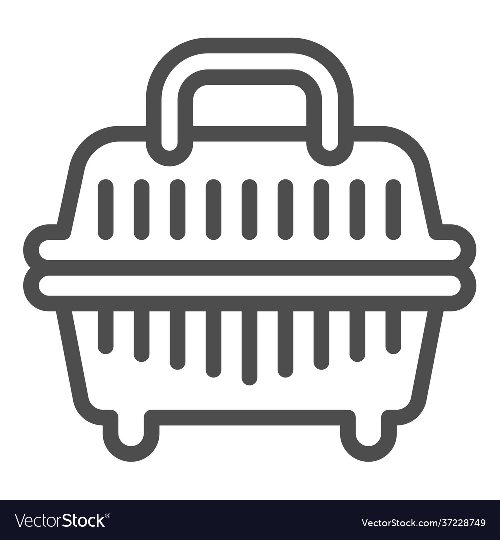 Plastic basket for a pet line icon animal Vector Image