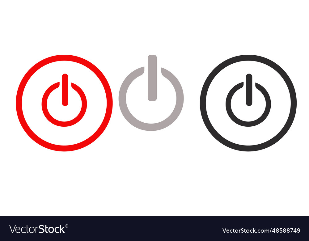 Power shutdown icons set mac button vector image Power shutdown icons set mac button