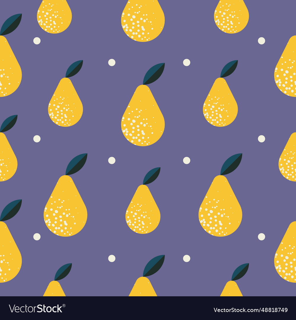 Seamless pattern with pear on backdrop