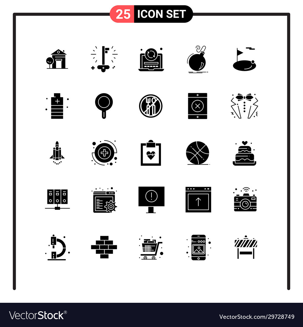 Set 25 solid style icons for web and mobile