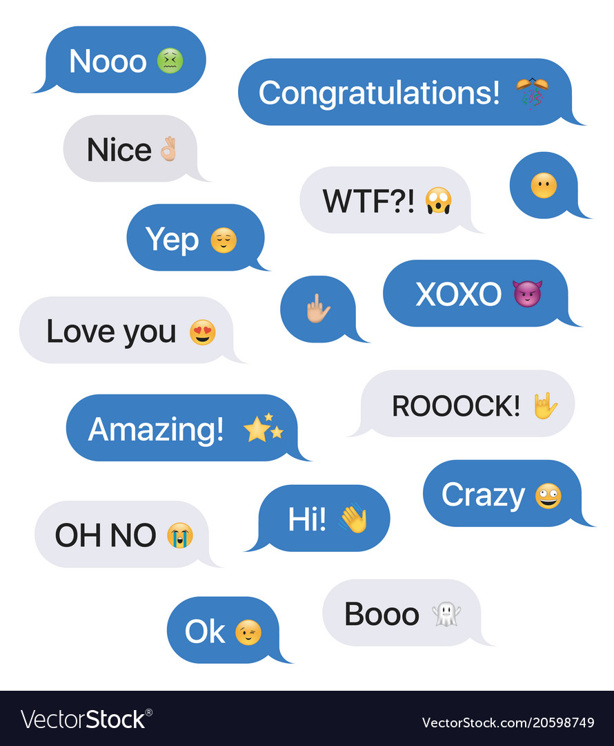 Set of sms bubbles messages Royalty Free Vector Image