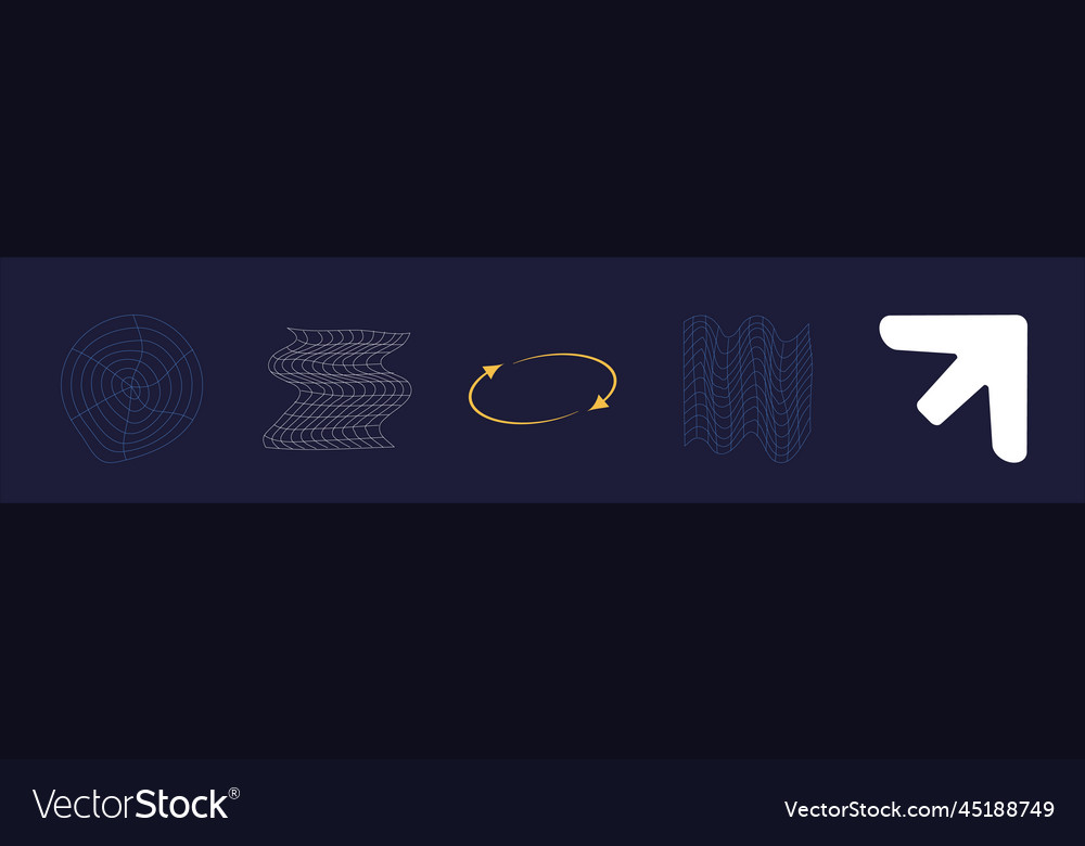 Set of y2k style objects big vector image Set of y2k style objects big