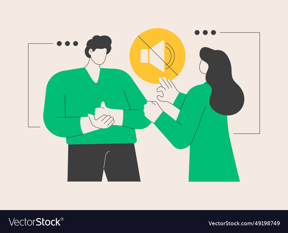 Sign language conversation abstract concept vector image Sign language conversation abstract concept