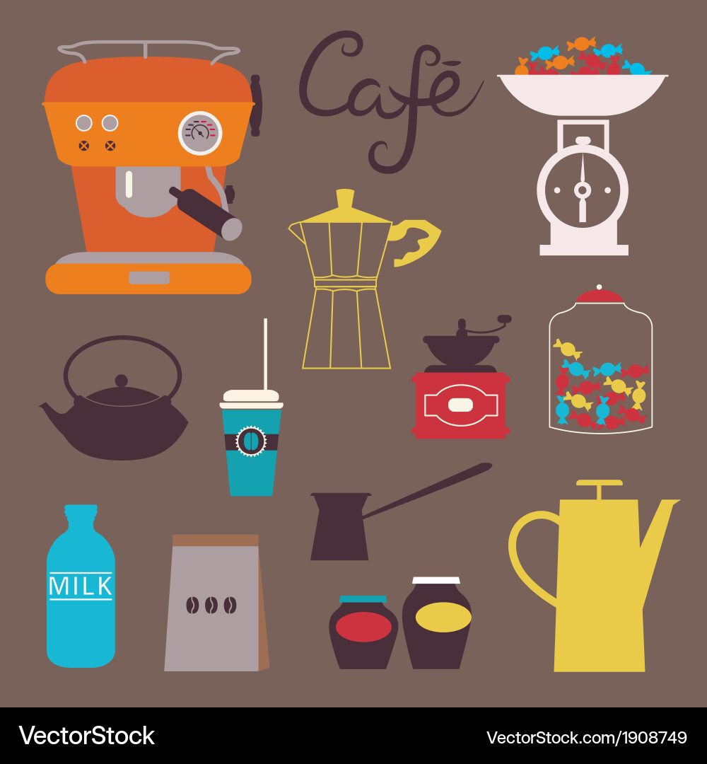Sweets and coffee cafe Royalty Free Vector Image