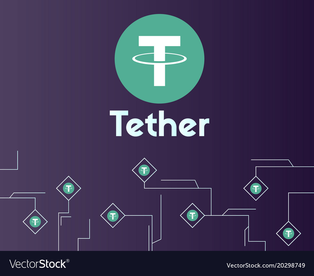 Tether cryptocurrency circuit network background