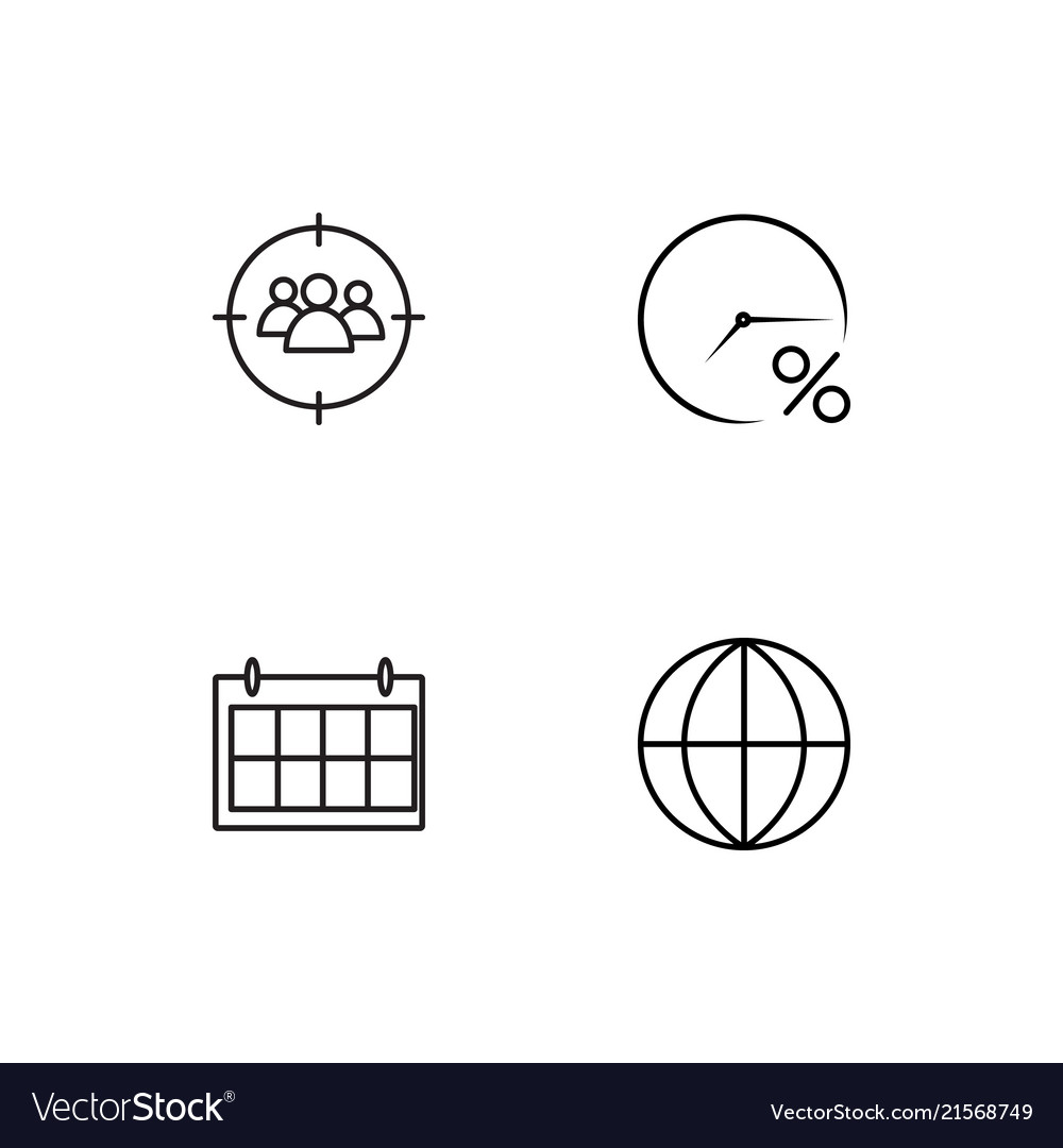 Time linear icons set simple outline
