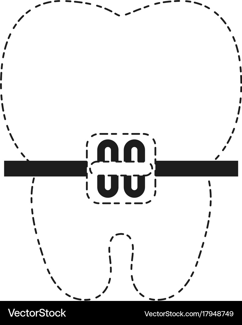 Tooth with bracket icon Royalty Free Vector Image