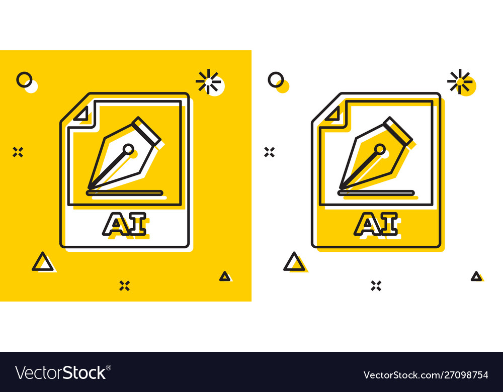 Black ai file document download button icon
