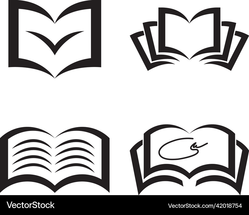 Book logo template Royalty Free Vector Image - VectorStock