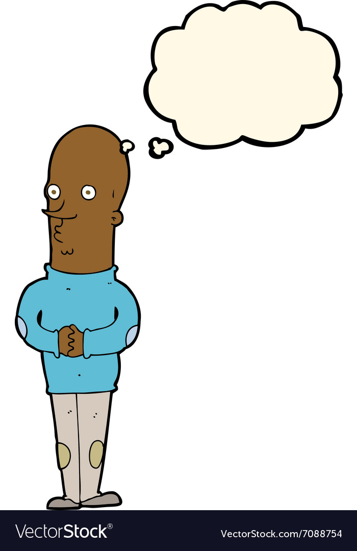 Cartoon funny bald man with thought bubble Vector Image Cartoon funny bald man with thought bubble Vector Image