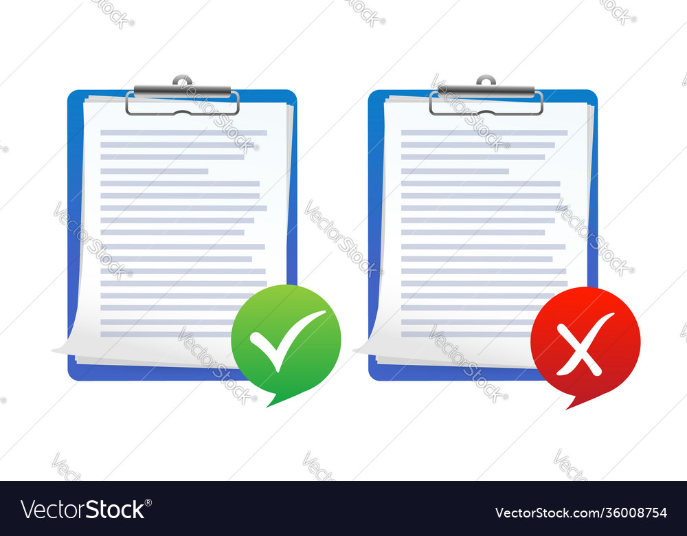 Flat approved rejected document for report design