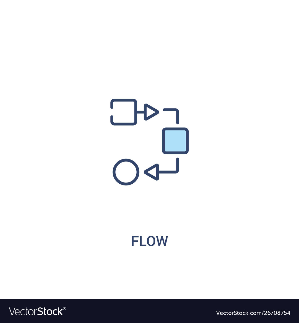 Flow concept 2 colored icon simple line element vector image Flow concept 2 colored icon simple line element