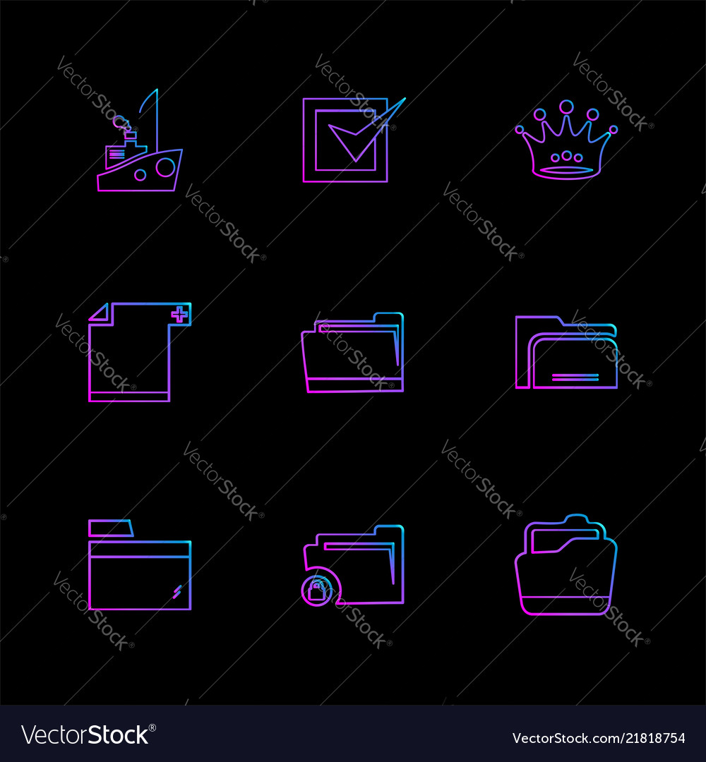 Folder files directory search code eps icons