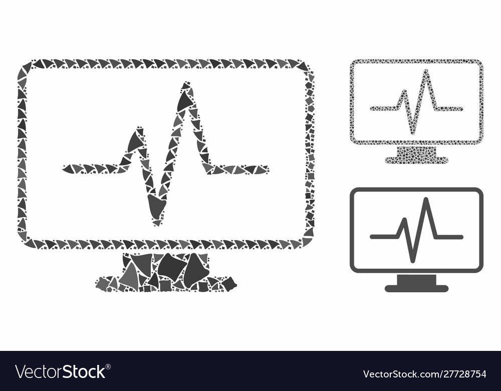 Line chart monitoring composition icon vector image Line chart monitoring composition icon