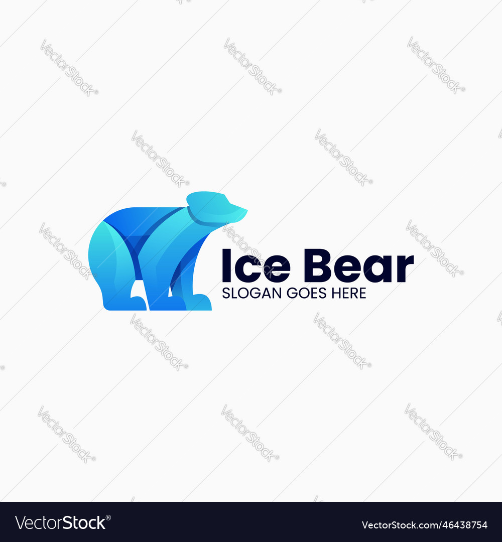Logo ice bear gradient colorful style