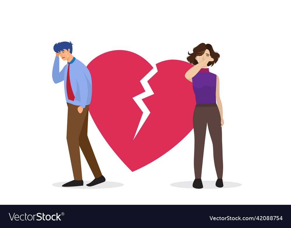 Lovers parted with understanding both of them vector image Lovers parted with understanding both of them