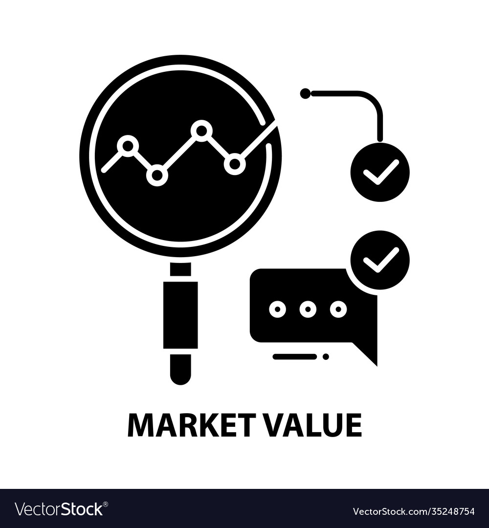 Market Value Icon Black Sign With Editable Vector Image