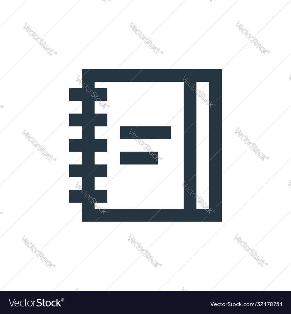 Notebook icon isolated on white background vector image Notebook icon isolated on white background