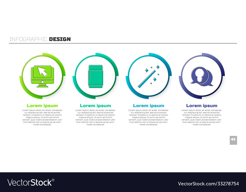 Set computer monitor and cursor eraser or rubber vector image Set computer monitor and cursor eraser or rubber