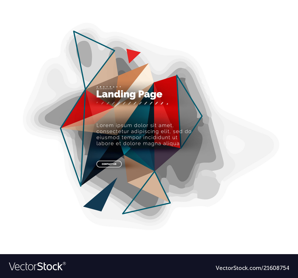 Triangular design abstract background landing vector image Triangular design abstract background landing