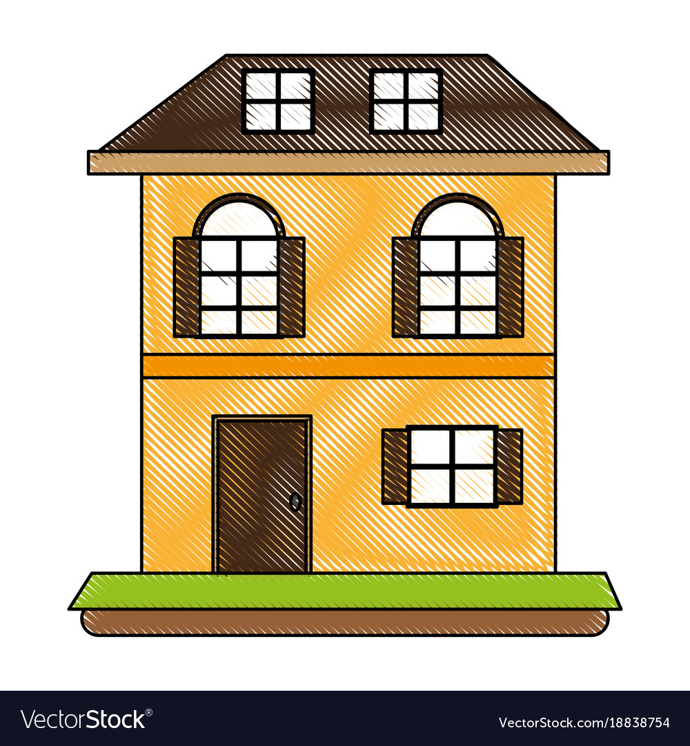 Two Floors House Royalty Free Vector Image Vectorstock Two Floors House Vector Image