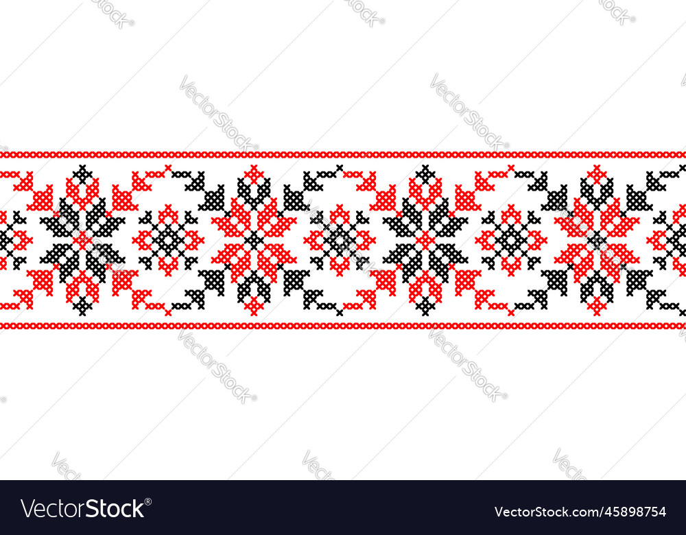 Ukrainian Pattern Embroidery Cross Stitch Vector Image