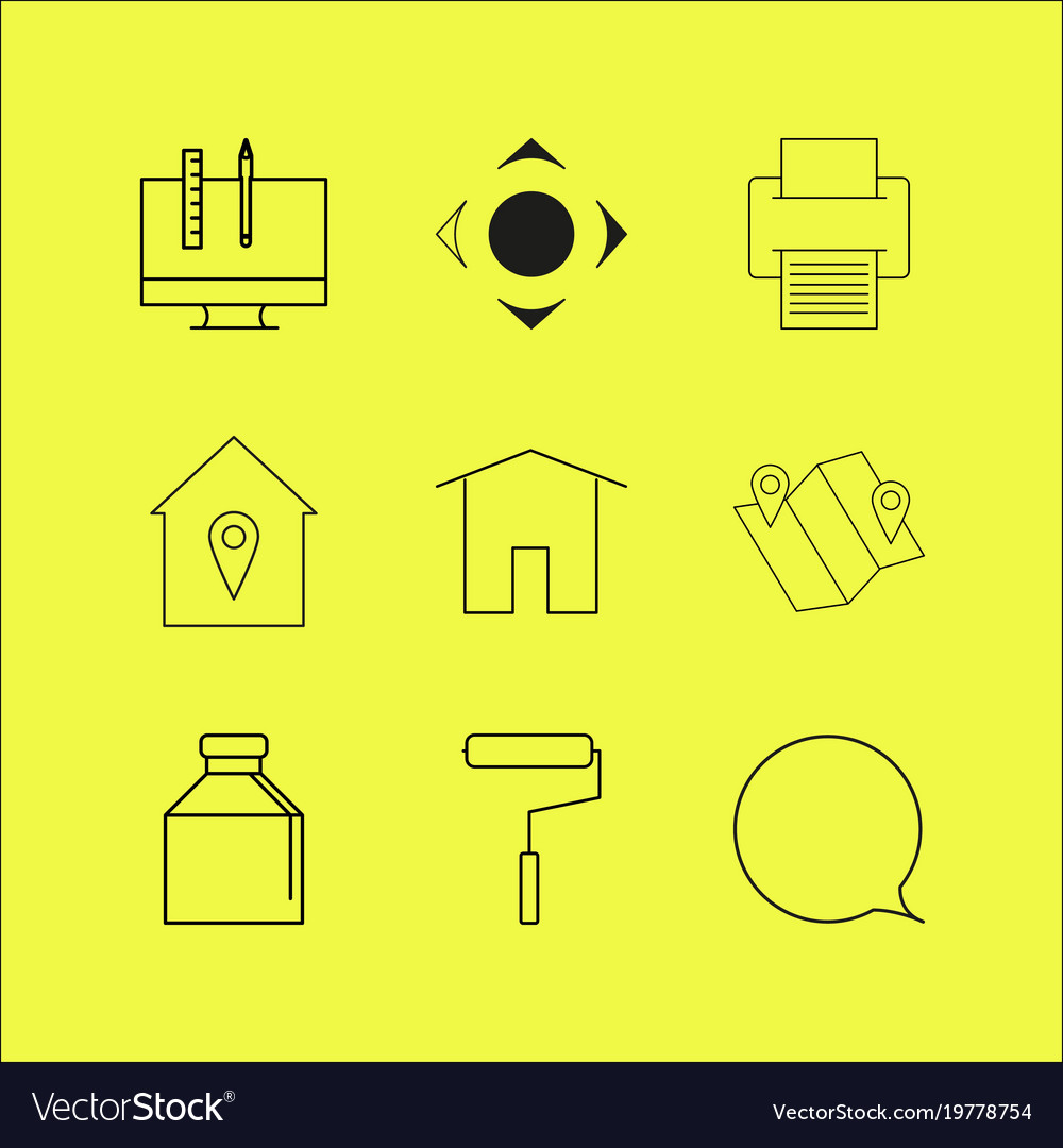 Web linear icon set simple outline icons