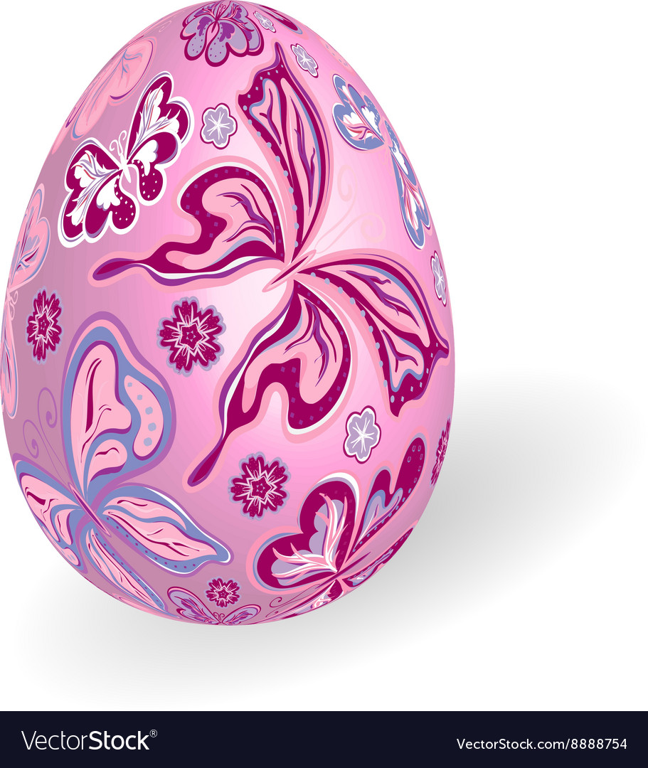 White isolated ornate realistic egg