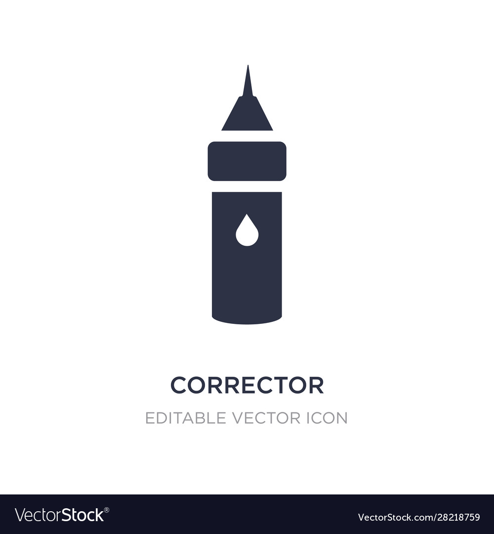 Corrector icon on white background simple element