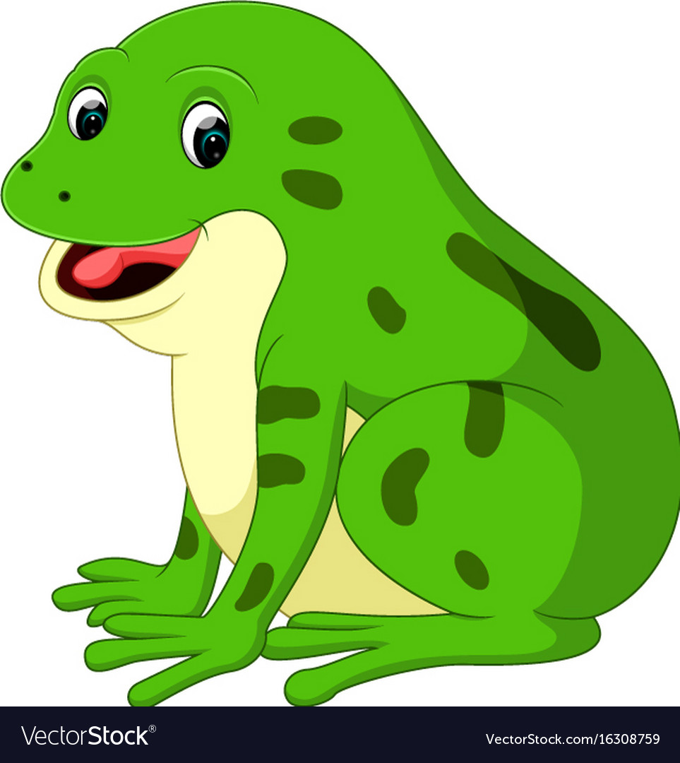 Cute frog cartoon Royalty Free Vector Image - VectorStock