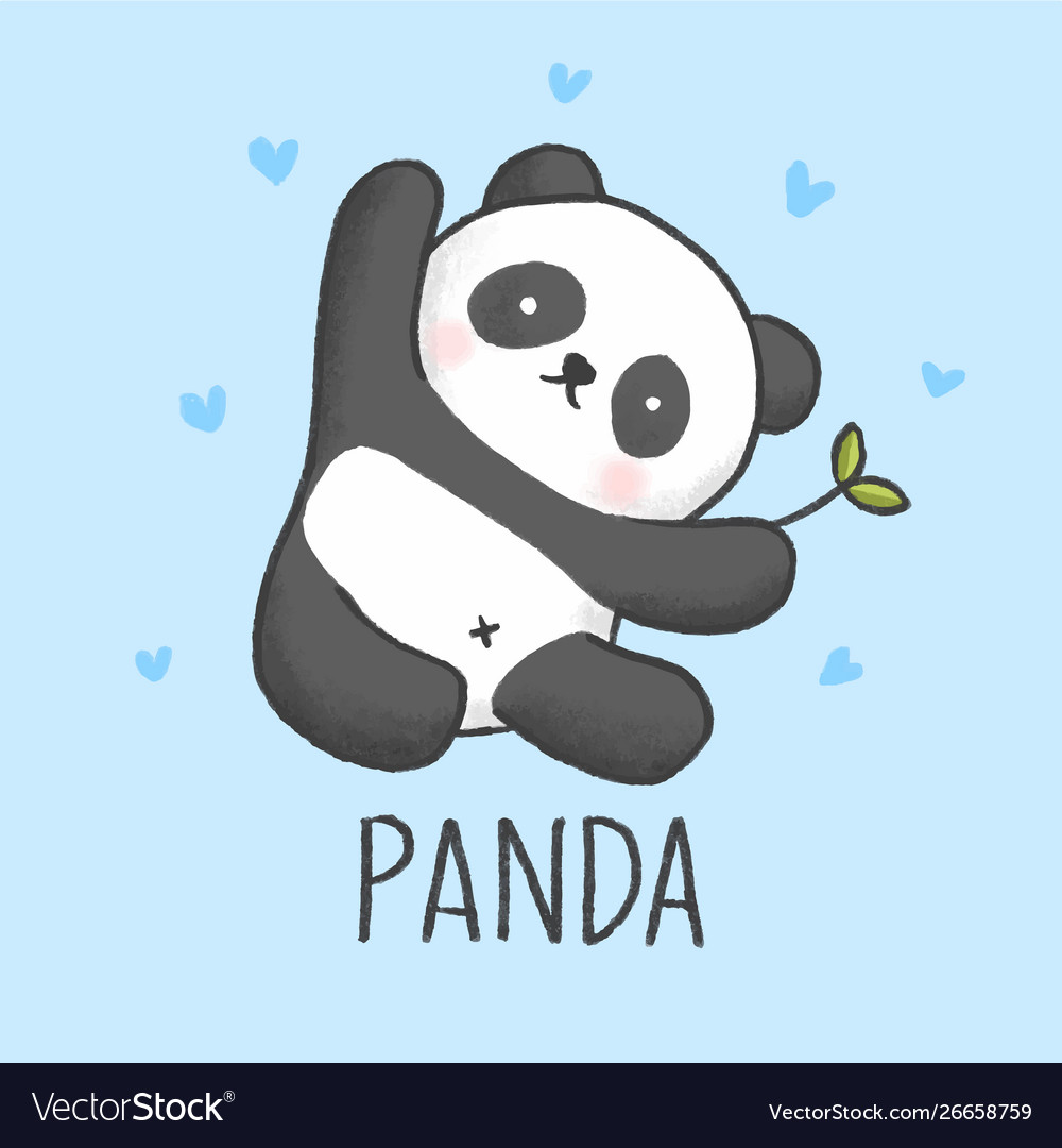 Kawaii panda Royalty Free Vector Image - VectorStock