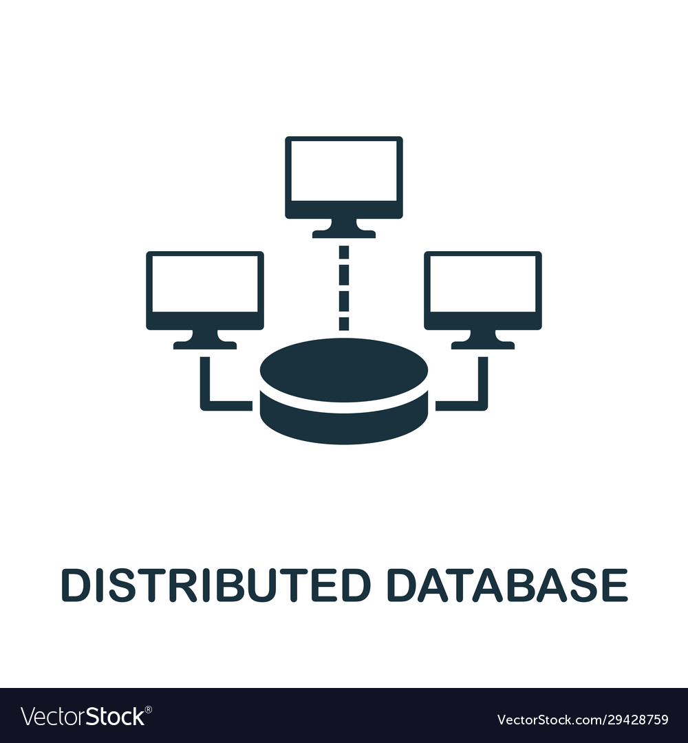 Distributed database icon simple element from