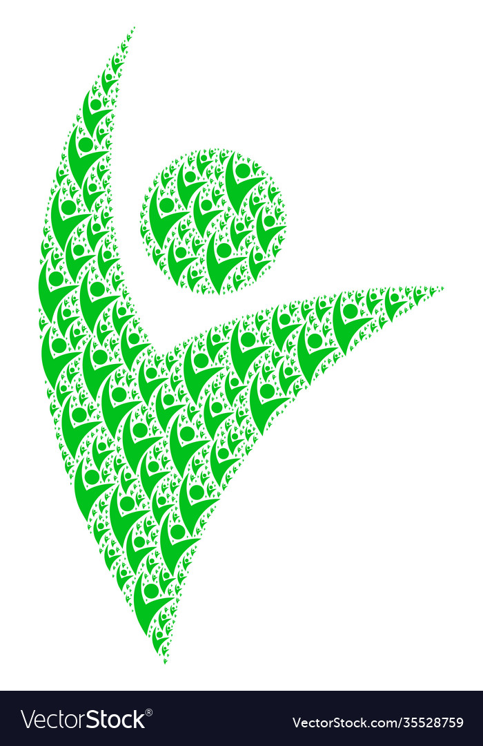 Eco man icon recursion composition vector image Eco man icon recursion composition