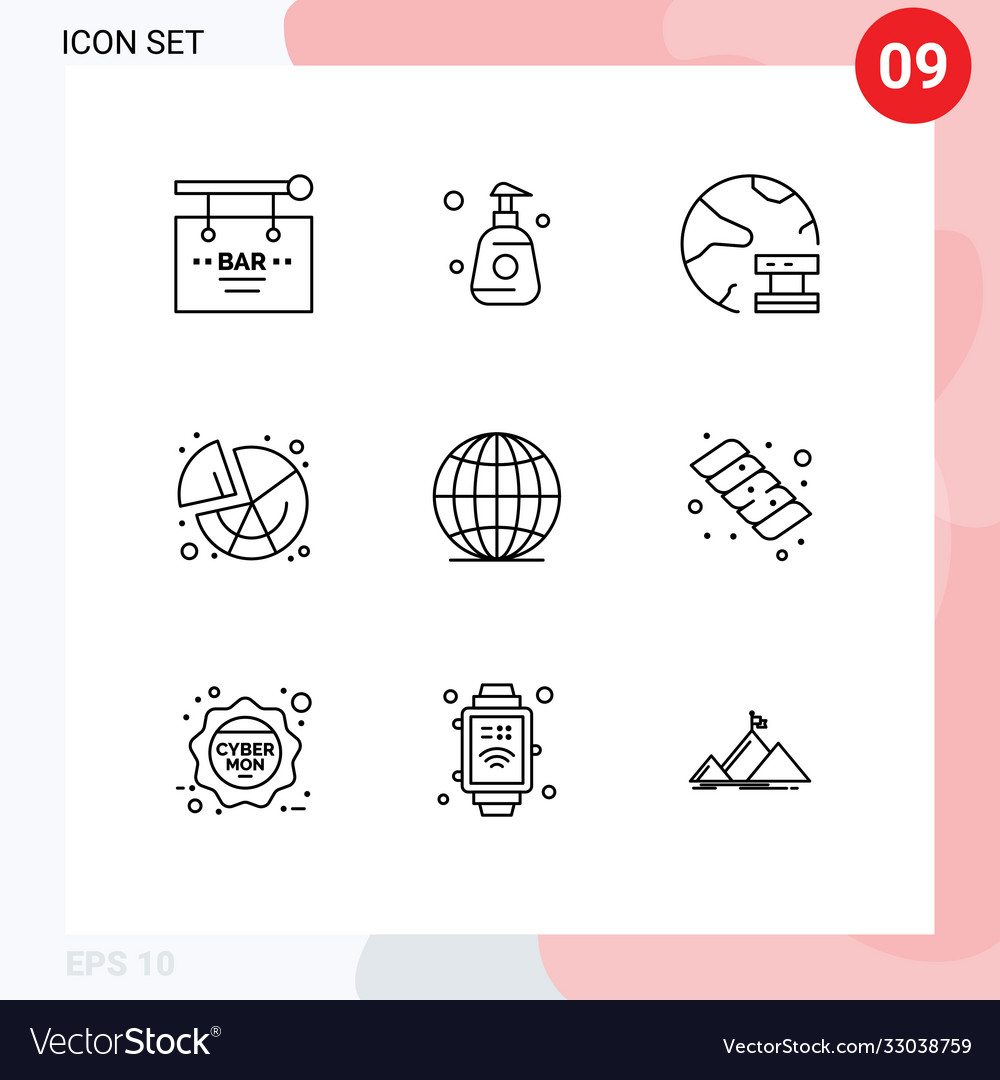 Editable line pack 9 simple outlines graph